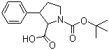1-叔丁氧羰基-3-苯基吡咯烷-2-甲酸分子结构 (CAS 143979-44-6)