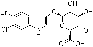 5-溴-6-氯-3-吲哚基-beta-D-葡糖苷酸分子结构 (CAS 144110-42-9)