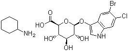 5-溴-6-氯-3-吲哚基-D-葡糖苷酸环己胺盐分子结构 (CAS 144110-43-0)