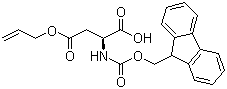Fmoc-L-天冬氨酸 alpha-烯丙酯分子结构 (CAS 144120-53-6)