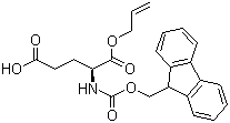 N-芴甲氧羰基-L-谷氨酸 1-烯丙基酯分子结构 (CAS 144120-54-7)