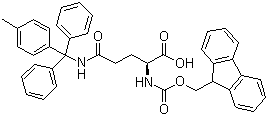 N-芴甲氧羰基-N'-甲基三苯甲基-L-谷氨酰胺分子结构 (CAS 144317-23-7)