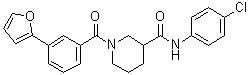 N-(4-氯苯基)-1-[3-(2-呋喃基)苯甲酰基]-3-哌啶甲酰胺分子结构 (CAS 1443437-74-8)