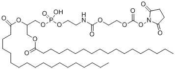 二硬脂酰基磷脂酰-聚乙二醇-N-羟基琥珀酰亚胺分子结构 (CAS 1445723-73-8)