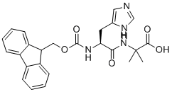 CAS # 1446013-07-5, Fmoc-His-Aib-OH, 2-[[(2S)-2-(9H-fluoren-9-ylmethoxycarbonylamino)-3-(1H-imidazol-5-yl)propanoyl]amino]-2-methylpropanoic acid