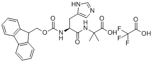 芴甲氧羰基-组氨酰-氨基异丁酸三氟乙酸盐分子结构 (CAS 1446013-08-6)