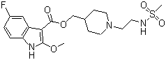 structure of CAS# 144625-67-2, 5-氟-2-甲氧基-1H-吲哚-3-羧酸 [1-[2-[(甲基磺酰基)氨基]乙基]-4-哌啶基]甲基酯