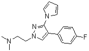 4-(4-氟苯基)-N,N-二甲基-3-(1H-吡咯-1-基)-1H-吡唑-1-乙胺分子结构 (CAS 1446352-68-6)