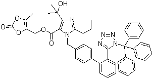 三苯甲基奥美沙坦酯分子结构 (CAS 144690-92-6)