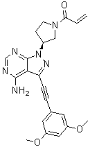 structure of CAS# 1448169-71-8, 1-[(3S)-3-[4-氨基-3-[2-(3,5-二甲氧基苯基)乙炔基]-1H-吡唑并[3,4-d]嘧啶-1-基]-1-吡咯烷基]-2-丙烯-1-酮