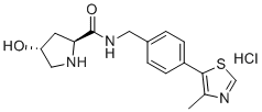 (2S,4R)-4-羟基-N-(4-(4-甲基噻唑-5-基)苄基)吡咯烷-2-甲酰胺盐酸盐分子结构 (CAS 1448189-90-9)