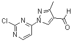 1-(2-氯-4-嘧啶基)-3-甲基-1H-吡唑-4-甲醛分子结构 (CAS 1448307-66-1)