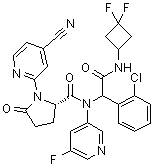 1-(4-氰基-2-吡啶基)-5-氧代-L-脯氨酰-2-(2-氯苯基)-N-(3,3-二氟环丁基)-N2-(5-氟-3-吡啶基)甘氨酰胺分子结构 (CAS 1448346-63-1)