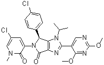 structure of CAS# 1448867-41-1, (S)-5-(5-氯-1-甲基-2-氧代-1,2-二氢吡啶-3-基)-6-(4-氯苯基)-2-(2,4-二甲氧基嘧啶-5-基)-1-异丙基-5,6-二氢-1H-吡咯并[3,4-d]咪唑-4-酮