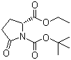 N-叔丁氧羰基-L-焦谷氨酸乙酯分子结构 (CAS 144978-12-1)