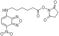 6-[(7-硝基-2,1,3-苯并恶二唑-4-基)氨基]己酸 N-琥珀酰亚胺酯分子结构 (CAS 145195-58-0)