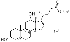 (3alpha,5beta,12alpha)-3,12-二羟基胆烷-24-酸单钠盐单水合物分子结构 (CAS 145224-92-6)