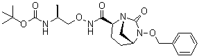 N-[(1S)-1-甲基-2-[[[[(1R,2S,5R)-7-氧代-6-(苯基甲氧基)-1,6-二氮杂双环[3.2.1]辛烷-2-基]羰基]氨基]氧基]乙基]氨基甲酸叔丁酯分子结构 (CAS 1452466-25-9)