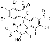 CAS # 145551-16-2, 4,4'-(4,5,6,7-Tetrabromo-1,1-dioxido-3H-2,1-benzoxathiol-3-ylidene)bis[2-iodo-6-nitrophenol]