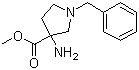 3-氨基-1-苄基吡咯烷-3-羧酸甲酯分子结构 (CAS 145602-88-6)