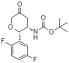 N-[(2S,3S)-2-(2,5-二氟苯基)四氢-5-氧代-2H-吡喃-3-基]氨基甲酸叔丁酯分子结构 (CAS 1456616-44-6)
