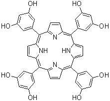 5,10,15,20-四(3,5-二羟基苯基)-21H,23H-卟啉分子结构 (CAS 145764-54-1)