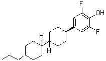 4-(反式-4-(反式-4-丙基环己基)-环己基)-2,6-二氟苯酚分子结构 (CAS 145767-70-0)