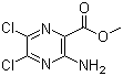 structure of CAS# 1458-18-0, Methyl 3-amino-5,6-dichloropyrazine-2-carboxylate