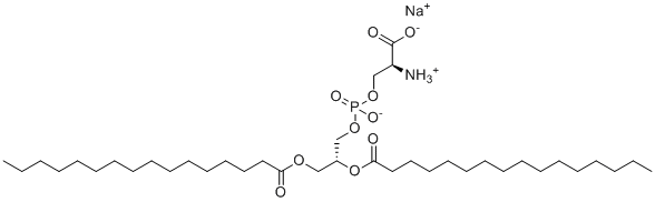 1,2-二软脂酰基-sn-甘油-3-磷酸-L-丝氨酸钠盐分子结构 (CAS 145849-32-7)