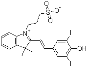 structure of CAS# 145876-11-5, 2-[2-(4-羟基-3,5-二碘苯基)乙烯基]-3,3-二甲基-1-(3-磺丙基)-3H-吲哚鎓内盐