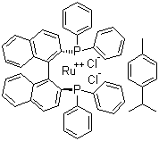 [(R)-(+)-2,2'-双(二苯基膦)-1,1'-联萘](对异丙基甲苯)二氯化钌分子结构 (CAS 145926-28-9)