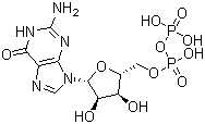 Guanosine 5'-(trihydrogen diphosphate) molecular structure (CAS 146-91-8)