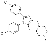 structure of CAS# 146204-42-4, 1-[[1,5-二(4-氯苯基)-2-甲基-1H-吡咯-3-基]甲基]-4-甲基哌嗪