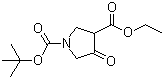 N-叔丁氧羰基-4-氧代-3-吡咯烷甲酸乙酯分子结构 (CAS 146256-98-6)
