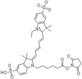 CAS # 146368-14-1, Fluorolink Cy5, Cy5, Cy5 NHS Ester, Cyanine 5, FluoroLink Mono Reactive Dye Cy5