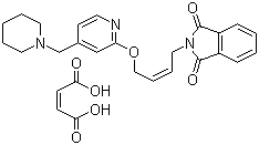 N-[顺-4-[4-(N-哌啶甲基)吡啶-2-氧]-2-丁烯-1-基]邻苯二甲酰亚胺 顺丁烯二酸盐分子结构 (CAS 146447-26-9)