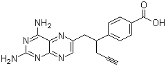 structure of CAS# 146464-93-9, 4-[1-[(2,4-二氨基-6-蝶啶基)甲基]-3-丁炔基]苯甲酸