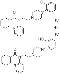 N-[2-[4-(2-羟基苯基)-1-哌嗪基]乙基]-N-2-吡啶基环己烷甲酰胺盐酸盐(2:3)分子结构 (CAS 146715-34-6)