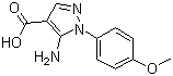 structure of CAS# 14678-95-6, 5-氨基-1-(4-甲氧基苯基)-1H-吡唑-4-羧酸