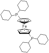 1,1'-双(二环己基膦)二茂铁分子结构 (CAS 146960-90-9)