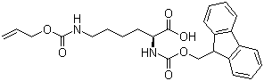 N-[(9H-芴-9-甲氧基)羰基]-N'-[(2-丙烯氧基)羰基]-L-赖氨酸分子结构 (CAS 146982-27-6)