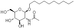 癸基 2-(乙酰氨基)-2-脱氧-beta-D-吡喃葡萄糖苷分子结构 (CAS 147025-05-6)