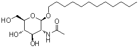 十二烷基 2-(乙酰氨基)-2-脱氧-beta-D-吡喃葡萄糖苷分子结构 (CAS 147025-06-7)