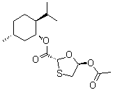 (2R,5R)-5-(乙酰氧基)-1,3-恶噻戊环-2-羧酸 (1R,2S,5R)-5-甲基-2-(1-甲基乙基)环己基酯分子结构 (CAS 147027-09-6)