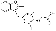 2-[2,6-二碘-4-[(2-甲基-3-苯并呋喃基)甲基]苯氧基]乙酸分子结构 (CAS 147030-48-6)
