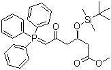 (3R)-叔丁基二甲硅氧基-5-氧代-6-三苯基膦烯己酸甲酯分子结构 (CAS 147118-35-2)
