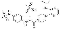 structure of CAS# 147221-93-0, Delavirdine methane sulfonate