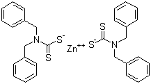 structure of CAS# 14726-36-4, Zinc dibenzyldithiocarbamate