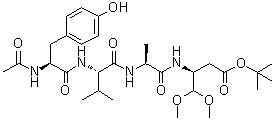 (S)-N-乙酰基-L-酪氨酰-L-缬氨酰-N-[1-(二甲氧基甲基)-3-(1,1-二甲基乙氧基)-3-氧代丙基]-L-丙氨酰胺分子结构 (CAS 147395-39-9)