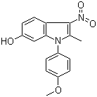 1-(4-甲氧基苯基)-2-甲基-3-硝基-1H-吲哚-6-醇分子结构 (CAS 147591-46-6)